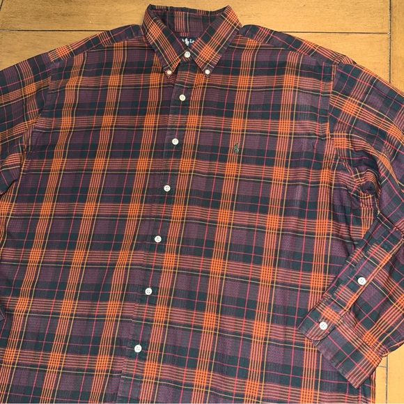 Ralph Lauren Blake Mens XL Button Up Shirt Long Sleeve Plaid Multi Color - Picture 2 of 13
